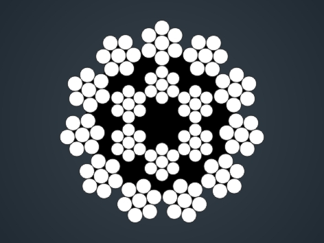 多層股不旋轉鋼絲繩17x7+FC