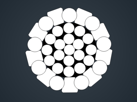 一層圓形及X形鋼絲